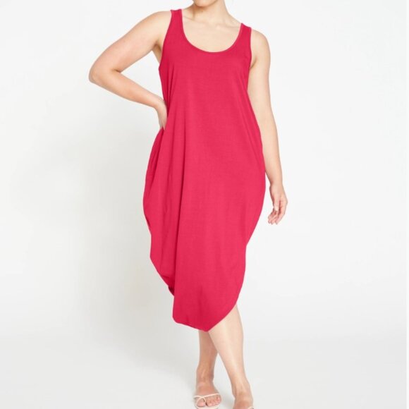 Universal Standard Geneva Dress Sleeveless S 14-16 Cerise Fuschia Hot Pink - Picture 1 of 5